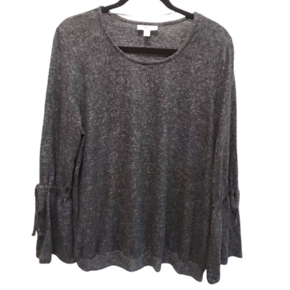 Style & Co XL black grey bell sleeve pullover top